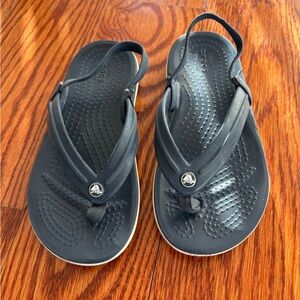 Crocs Navy Blue Toddler Flip Flop Thong Sandals - Little Kids 11.